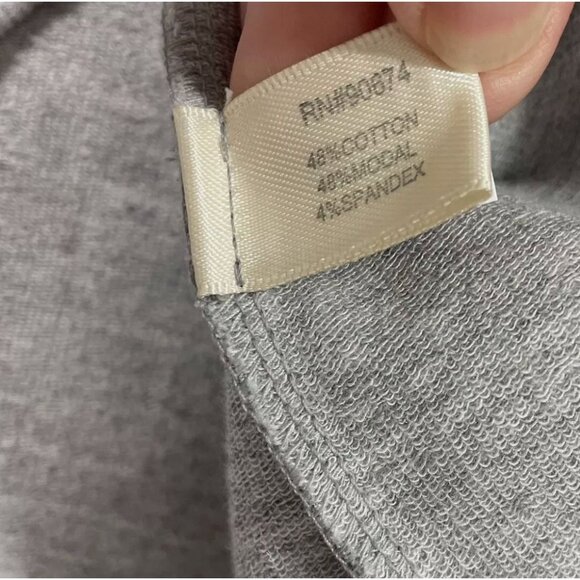 Size Small BOSTON PROPER GRAY OFF-SHOULDER TERRY SWEATSHIRT Fall Winter Designer - Picture 5 of 7